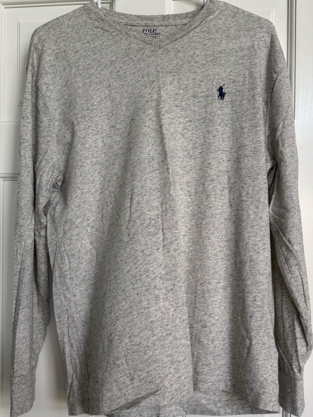 Polo by Ralph Lauren Light Heather Gray Long-Sleeve V-Neck Shirt